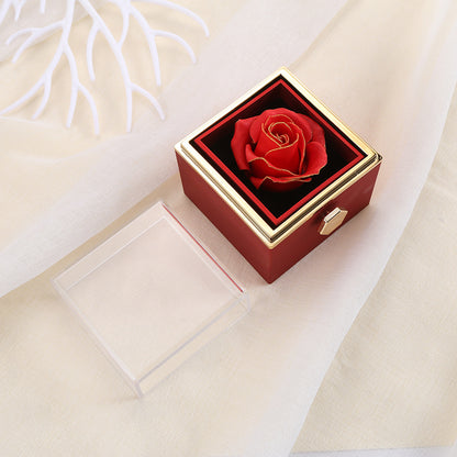 Rotating Eternal Rose Gift Box w/Necklace