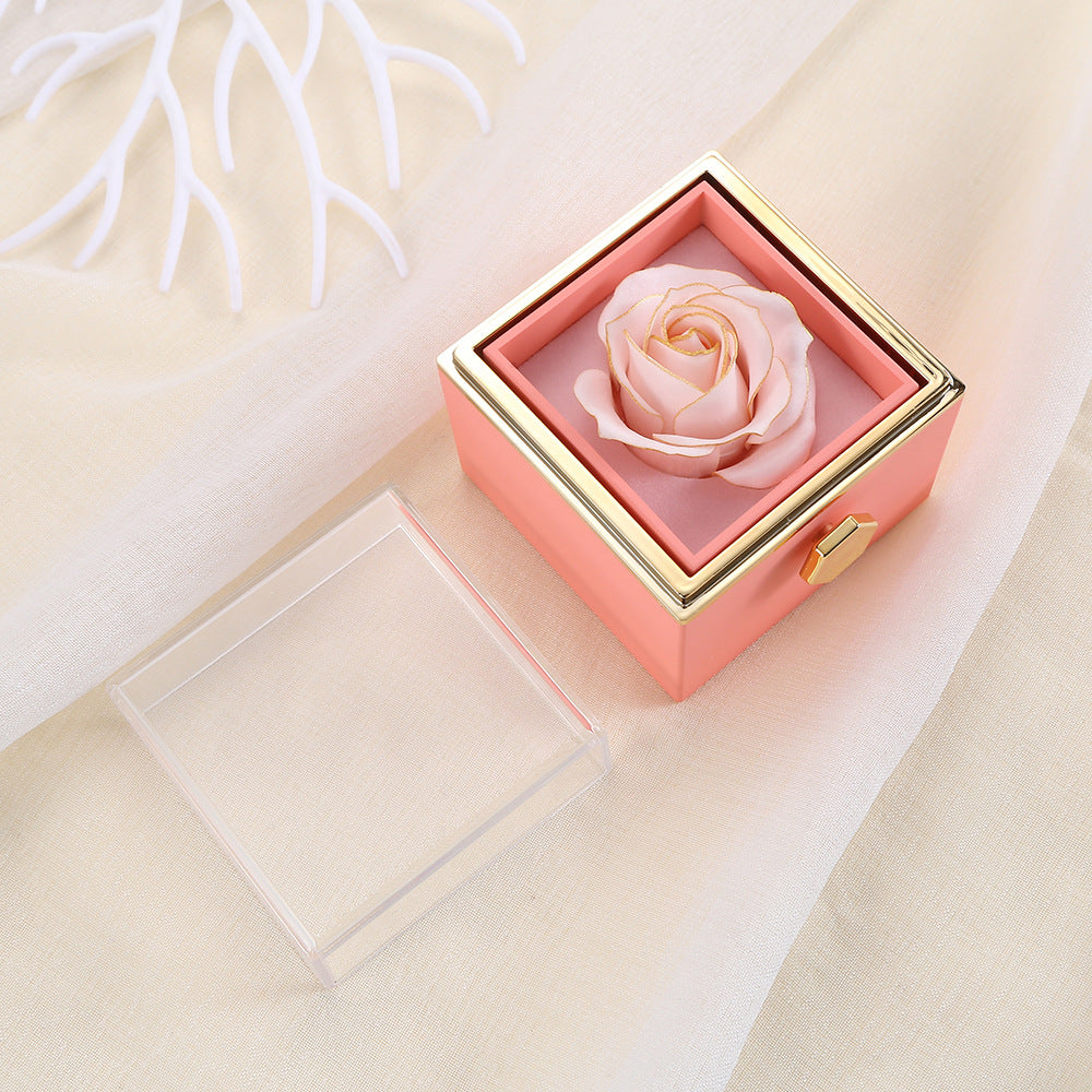 Rotating Eternal Rose Gift Box w/Necklace