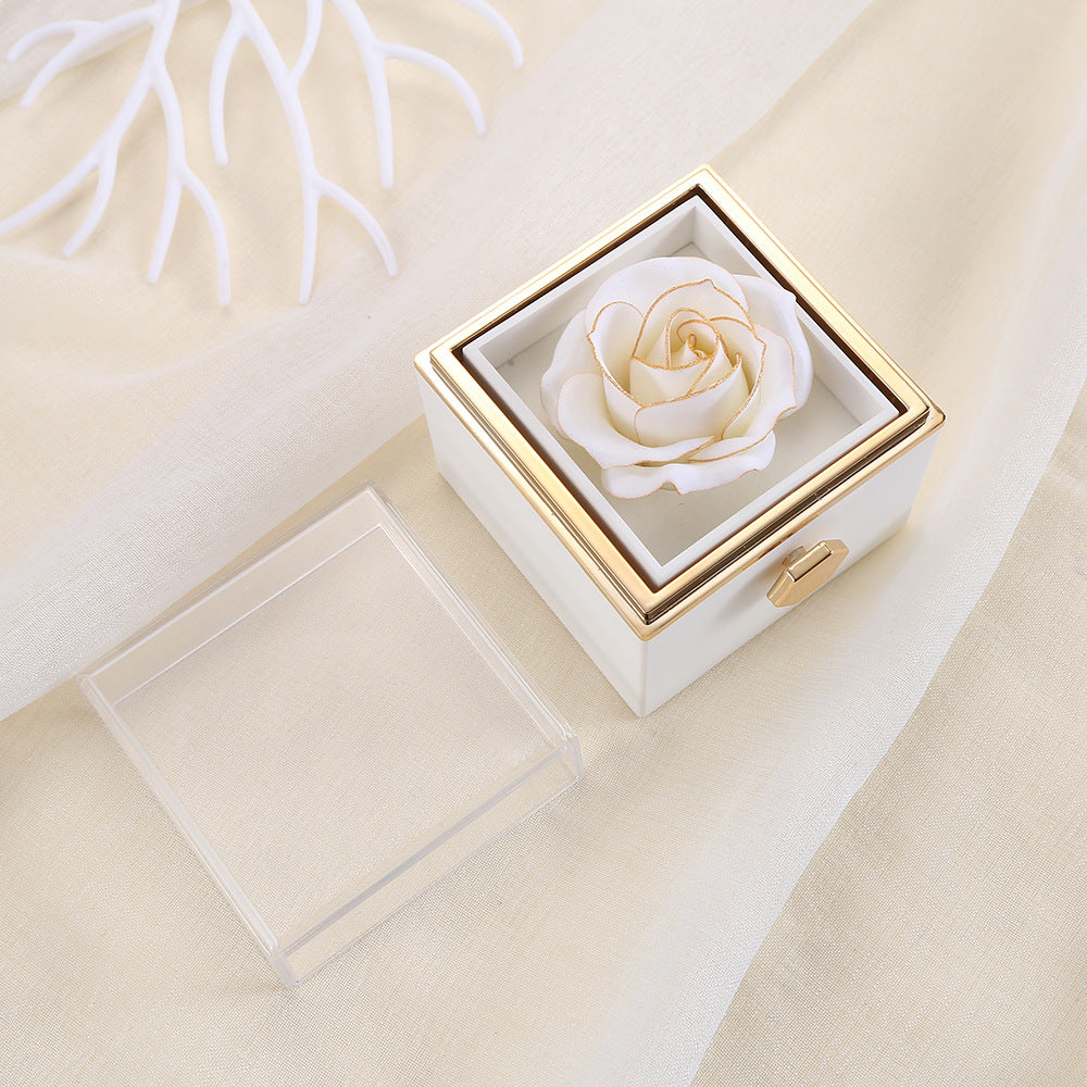 Rotating Eternal Rose Gift Box w/Necklace