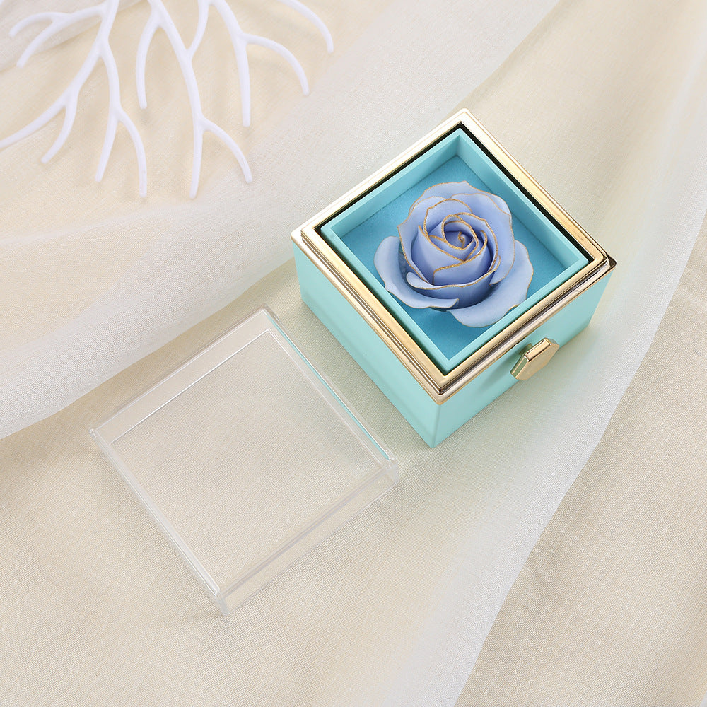 Rotating Eternal Rose Gift Box w/Necklace