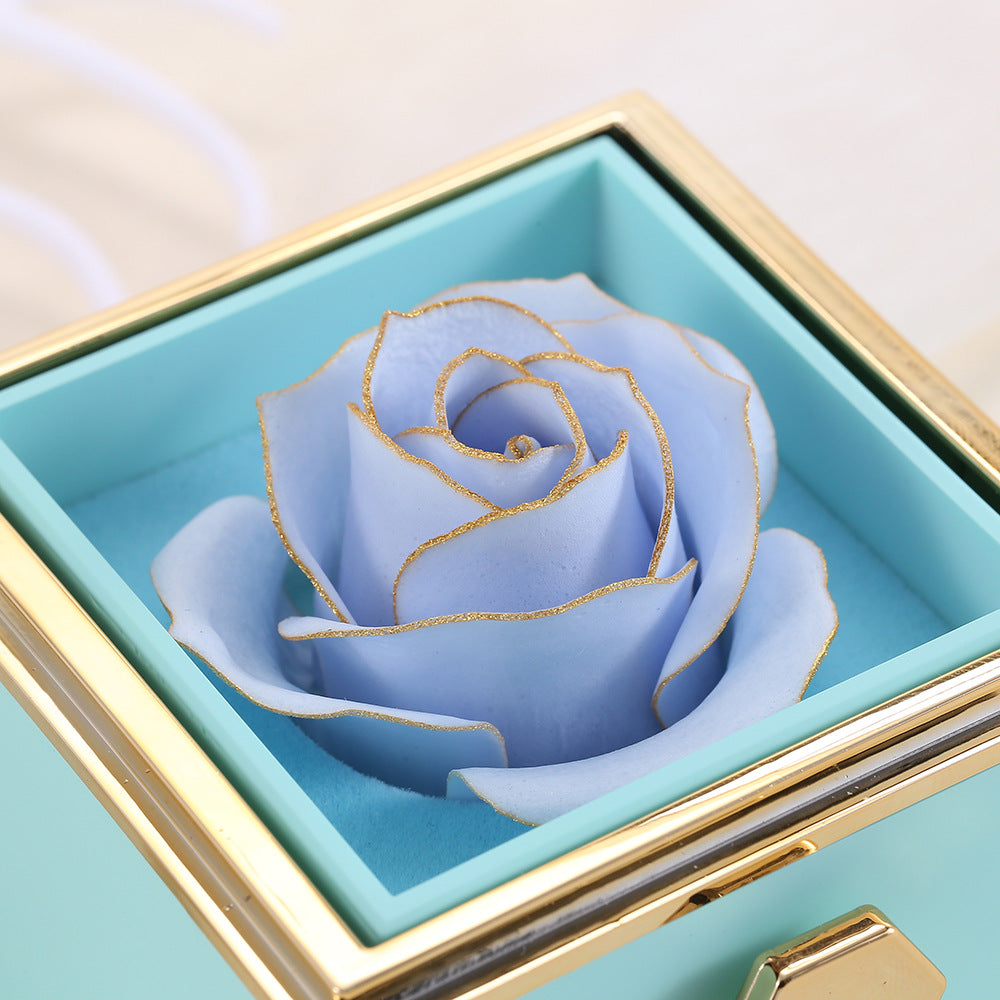 Rotating Eternal Rose Gift Box w/Necklace