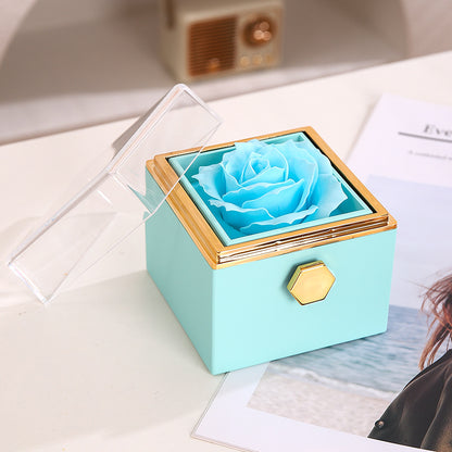 Rotating Eternal Rose Gift Box w/Necklace