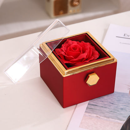 Rotating Eternal Rose Gift Box w/Necklace