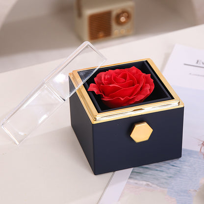 Rotating Eternal Rose Gift Box w/Necklace